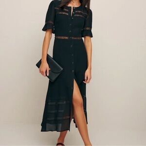Reformation Black Woodson Dress size 0P